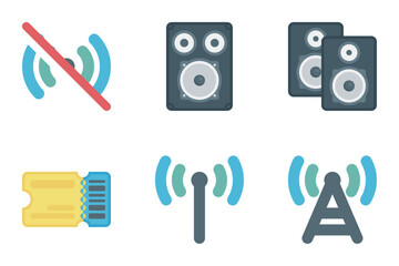 film and video flat icon set bundle 10