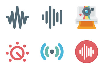 film and video flat icon set bundle 13