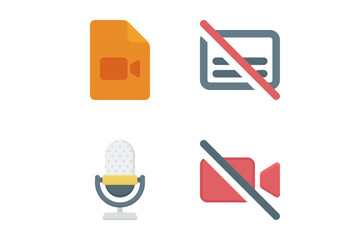 film and video flat icon set bundle 14