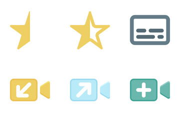 film and video flat icon set bundle 12