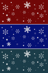 Christmas card with snowflowers decoration. Vector illustrations set for card, template, banner, poster.