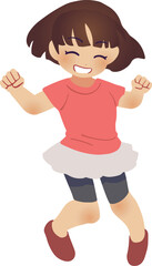 ジャンプする女の子のイラスト