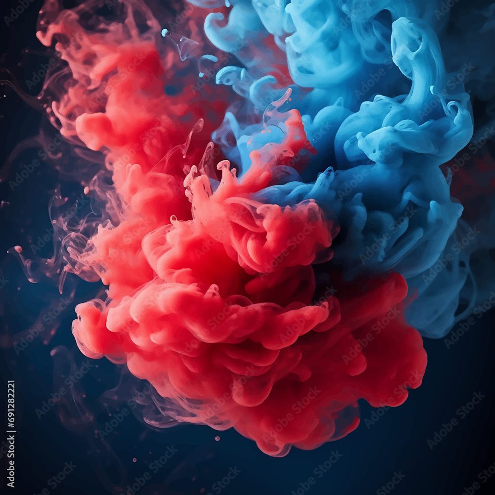 Poster abstract paint smoke art background design cloud explosion colour texture red vibrant motion ink