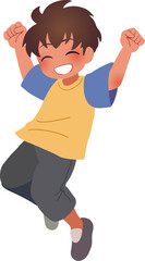 ジャンプする男の子のイラスト