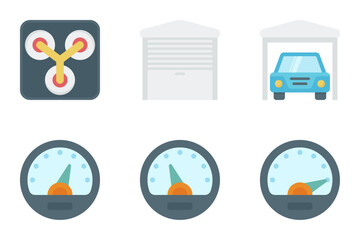 automotive flat icon set bundle 06

