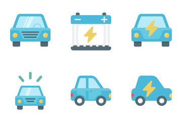 automotive flat icon set bundle 02
