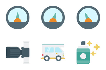 automotive flat icon set bundle 07
