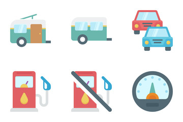 automotive flat icon set bundle 04
