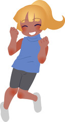 ジャンプする女の子のイラスト