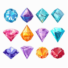 crystal jewelry jewel diamond gem gemstone stone set brilliant precious sapphire luxury vector tr - obrazy, fototapety, plakaty