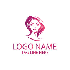 Free vector beauty girl logo template design for your brand