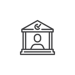 Bank checking account line icon
