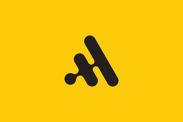 Abstract minimalist technology logo design icon vector template