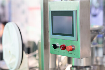 stainless steel control console with touch screen