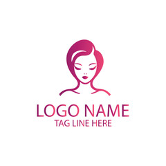 Free vector beauty girl logo template design