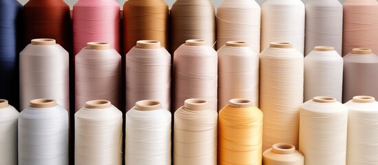 Industrial cotton fabric rolls used in machine manufacturing of clothing textiles.