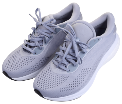Gray running shoes