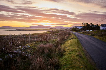 Irelands West on Achill Island. Sunrise on the East Coast.