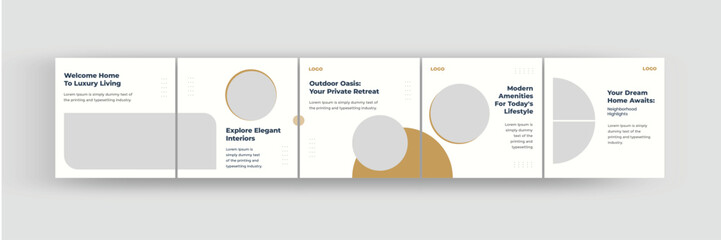 Social media carousel post template,  real estate carousel template for instagram, eps vector illustration © Vectdesign