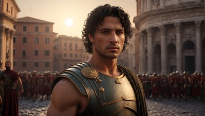 Roman era, soldier on the street of Rome