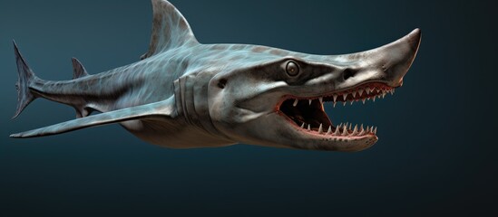 Hammerhead sharks have unique, flattened heads shaped like hammers. - obrazy, fototapety, plakaty
