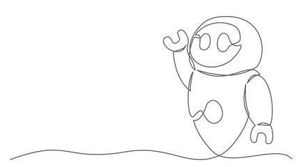 AI One line drawing isolated on white background