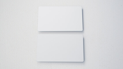 3D rendered Business card mock up with front and back. Empty mockup for Presentation on isolated Light Grey background