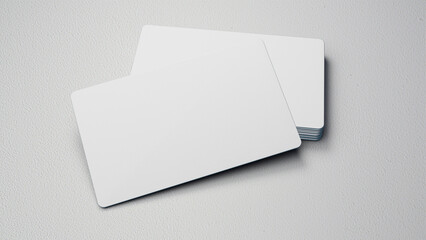 3D rendered Business card mock up with front and back. Empty mockup for Presentation on isolated Light Grey background - obrazy, fototapety, plakaty