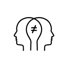 Conflict Resolution vector icon symbol isolated on white background