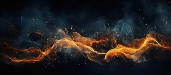 abstract background with Dark blue and gold particle