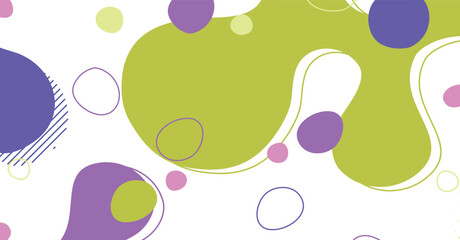 Abstract memphis style liquid wave with colorful background