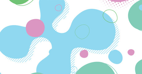 Abstract memphis style liquid wave with colorful background