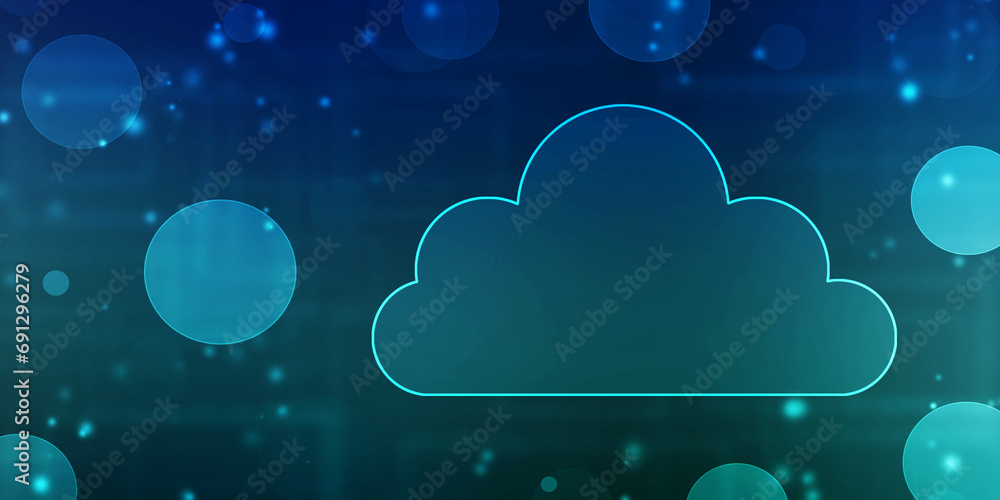 Poster cloud computing concept background, cyber security, future technology, digital data network connecti