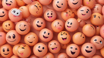 a group of smiley faces background,, colorful, expressions, social, community, unity, communication, 