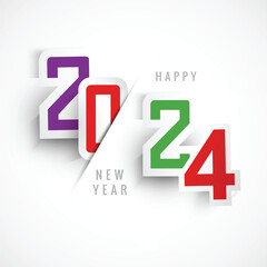 Modern numbers on a white background for 2024 new year text design