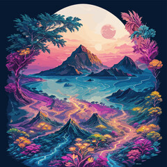 2d vector illustration t shirt design print with lettering and element 
