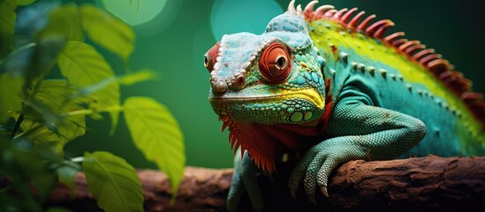 Fototapeta premium Colorful animal photo with beautiful green natural blur.