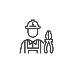 Electrician avatar line icon