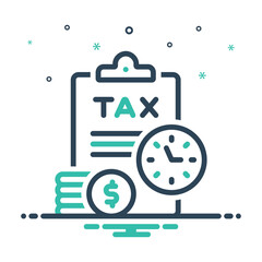 Mix icon for tax - obrazy, fototapety, plakaty