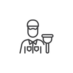 Plumber avatar line icon