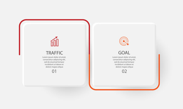 business infographic template 2 options or steps. thin line design with icons, text, number. used for process diagrams, workflow layouts, flowcharts, infographics, 
and your presentations