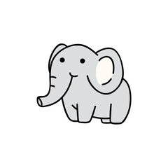 hand drawn cartoon cute animal elephant