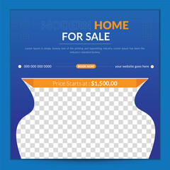 Real Estate Home Sale Social Media Post Design , vector file layout