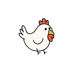 hand drawn cartoon cute animal chicken