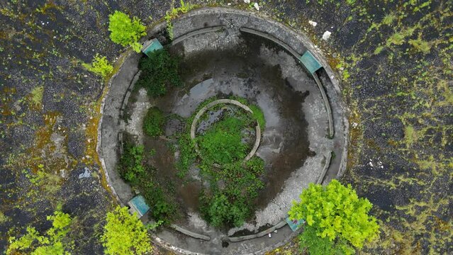 Abandoned soviet spa resort in Tskaltubo, Georgia. Aerial view.