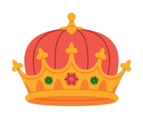 Golden Crown as Royal and Monarch Symbol Vector Illustration