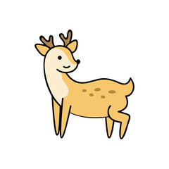 hand drawn cartoon cute animal deer
