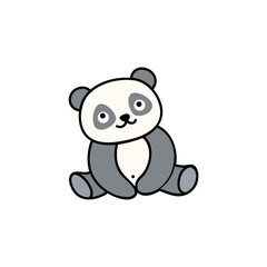 hand drawn cartoon cute animal panda