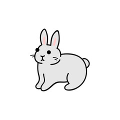 hand drawn cartoon cute animal rabbit