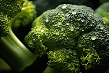 closeup of broccoli, food advertising
